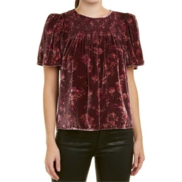 Rebecca Taylor mocked Silk-Blend Top, Purple - Picture 2 of 8